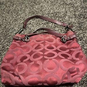 Coach Red Shoulder Bag with Signature Style bundle of bags by Coach